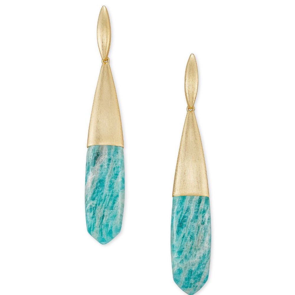 Kendra Scott Freida Amazonite Drop Earrings Gold